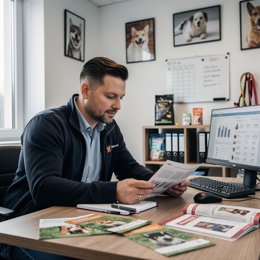 犬の散歩用のリードとハーネスが置かれたテーブルの風景